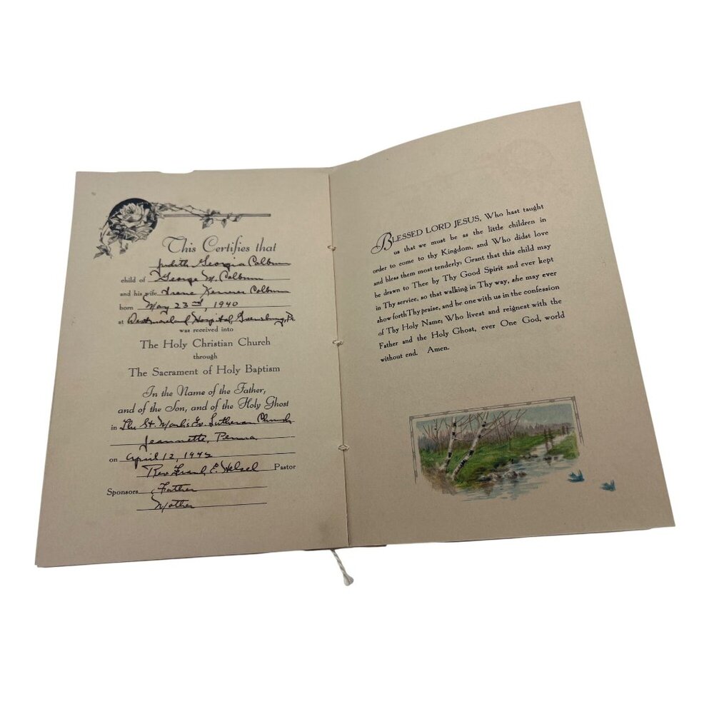 Vintage 1942 Lutheran Baptism Program Booklet St Matthew Jeannette PA Signed - Picture 8 of 9
